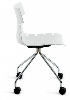 Стул офисный HANSEN (mod. 606-1) пластик/металл, 50х51х81 см, высота до сиденья 45 см, белый/хром (поставляется по 2 шт). Фото