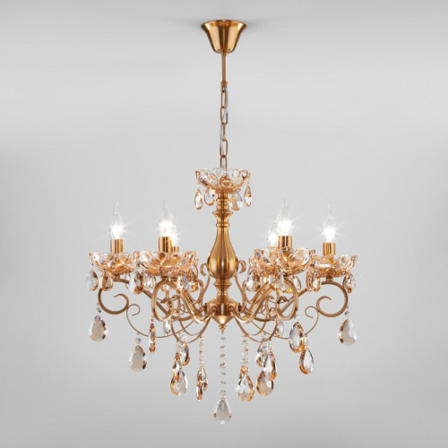 Подвесная люстра Eurosvet Escada 10109/6 бронза/тонированный хрусталь Strotskis. Фото №2