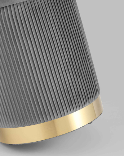 Пуф Шарлотта с ящиком велюр серый. Фото №7