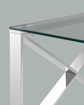 Журнальный стол 120*60 КРОСС серебро. Фото