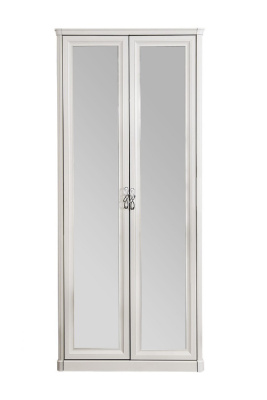 Шкаф Мишель 2-ств с зеркалом белый матовый фото Шкаф Мишель 2-ств с зеркалом белый матовый. Фото №2