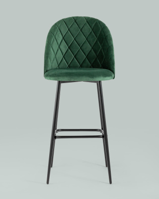 Стул барный Марсель велюр зеленый. Фото