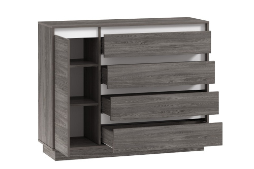 Комод Virginia НМ 011.01, Белый Скандинавский/Ясень Анкор темный. Фото №2