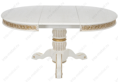 Стол Лорд молочный с золотой патиной. Фото